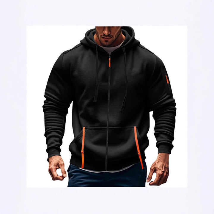 Herren sportlicher Kapuzenpulli mit praktischen Taschen Aliams