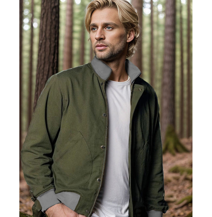 Herren Übergangsjacke mit hohem Kragen und praktischen Taschen Aliams