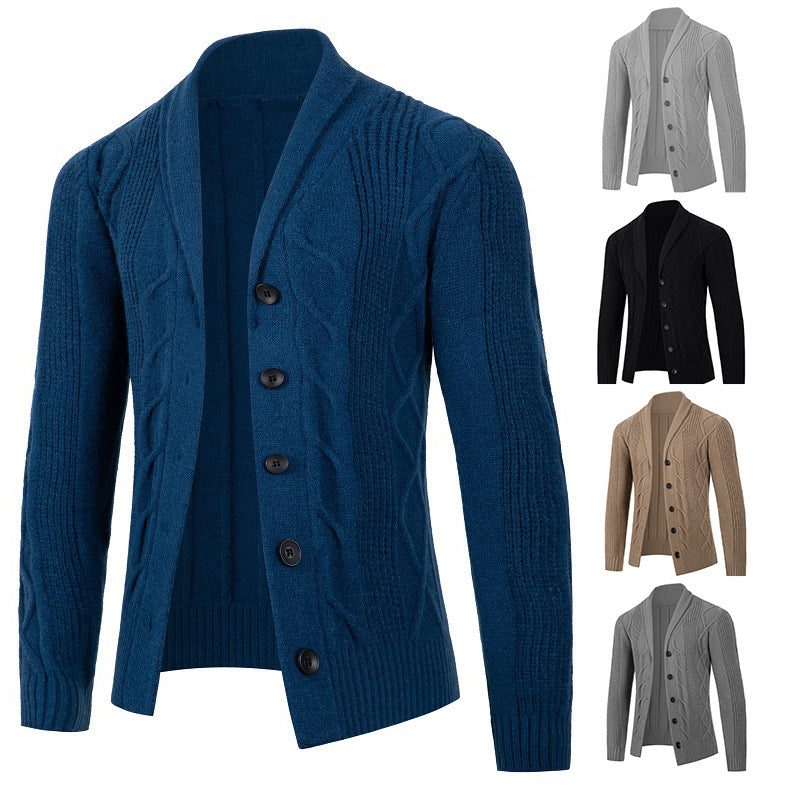 Herren Strickjacke mit modischem Zopfmuster und strukturierter Textur Aliams