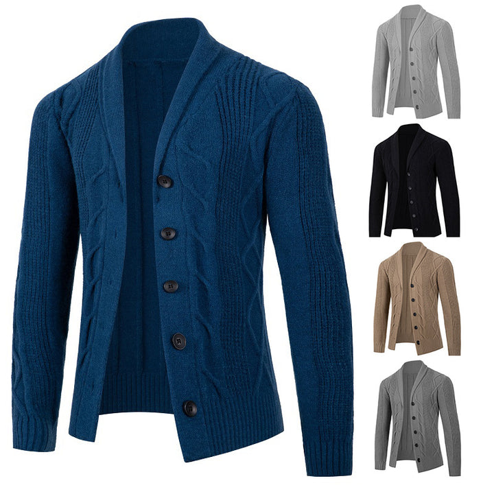 Herren Strickjacke mit modischem Zopfmuster und strukturierter Textur Aliams