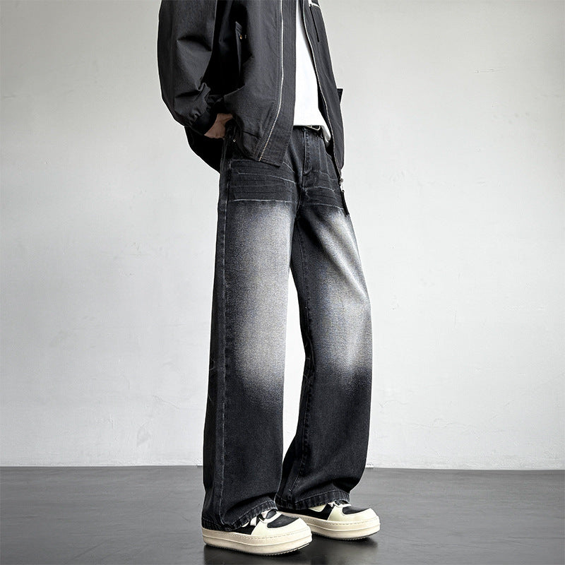 Herren weite Denim-Jeans mit einzigartiger Waschung Aliams