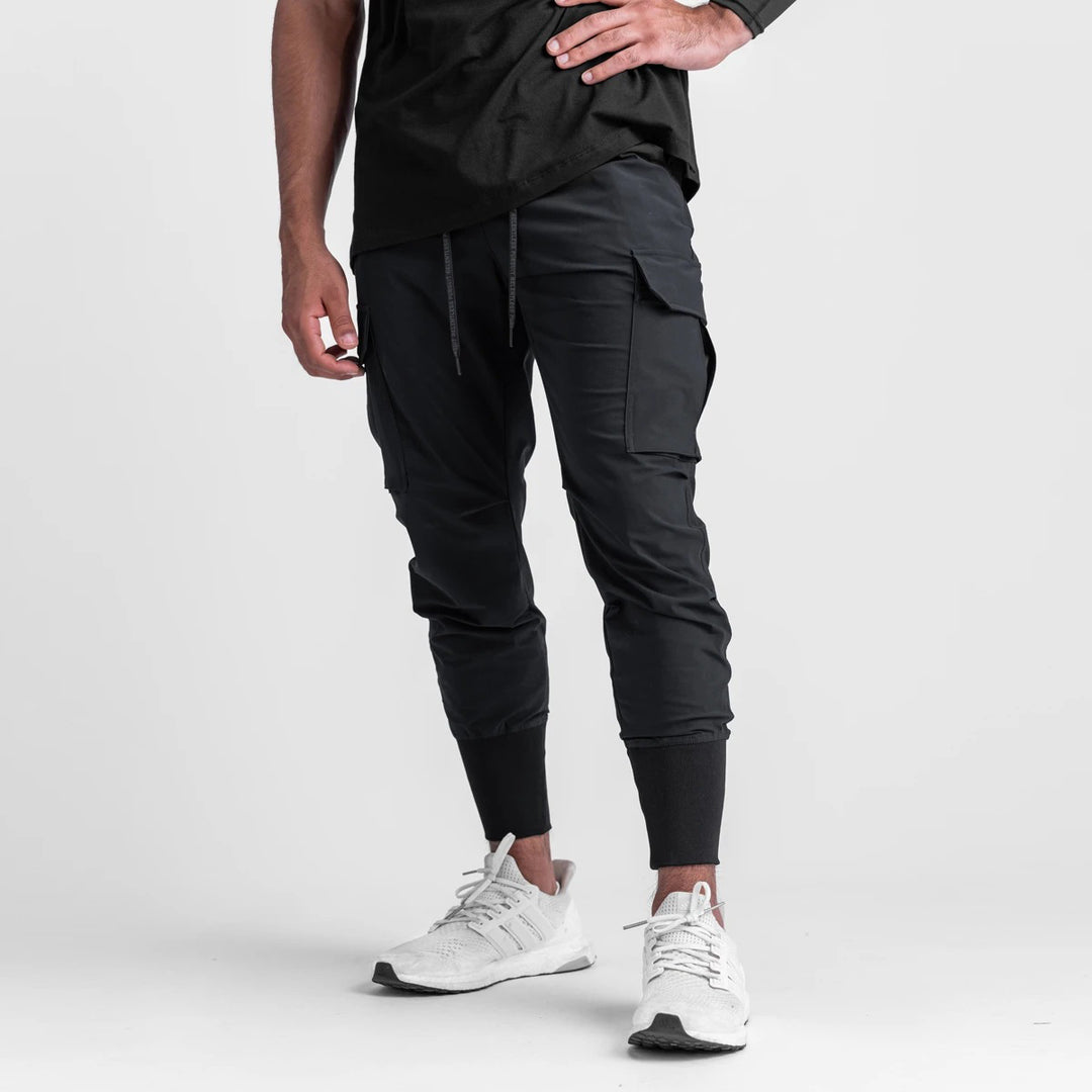 Herren stylische Cargo-Jogginghose mit elastischen Bündchen Aliams