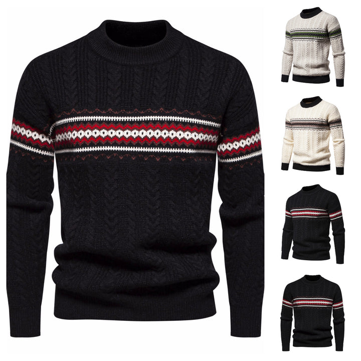 Herren Strickpullover mit innovativem Zopfmuster und stilvollen Akzenten Aliams