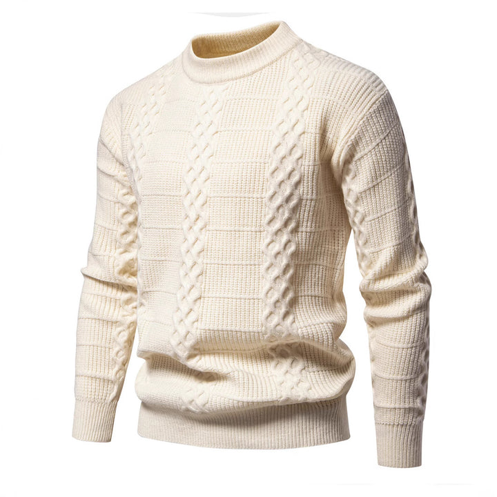 Herren Strukturierter Strickpullover mit hohem Kragen Aliams