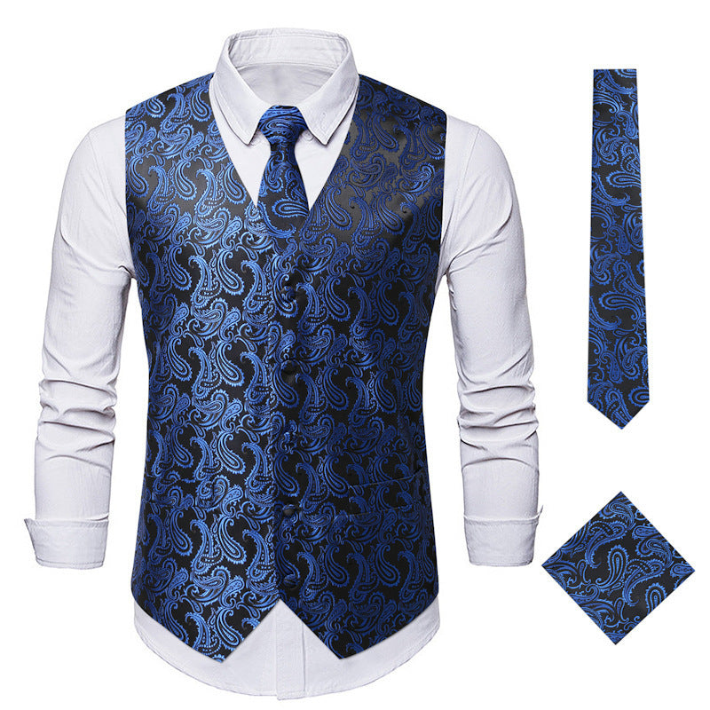 Herren elegante Weste mit Paisleymuster Aliams