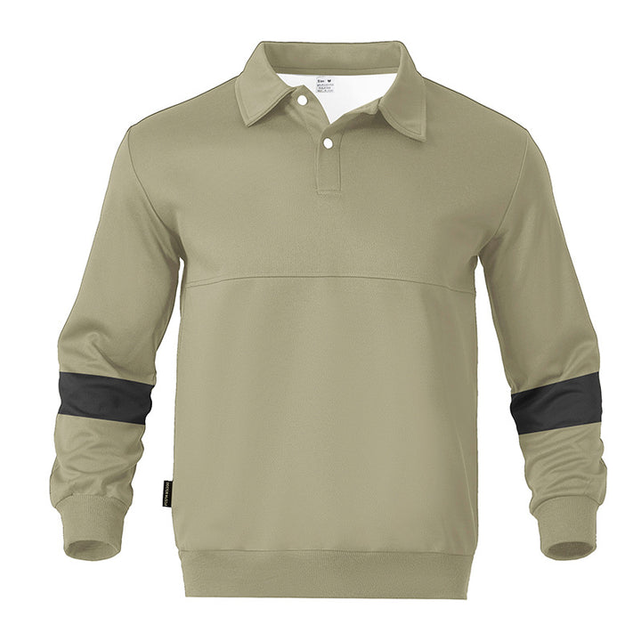 Herren sportlicher Langarm-Polo mit modernem Design und Kontrastärmel Aliams