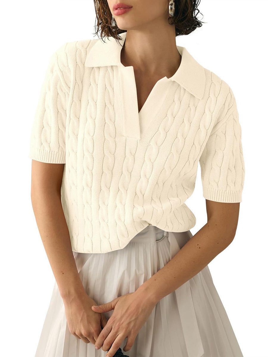 Aliams | Polo-Kragen Twist Strickpullover