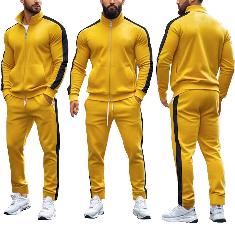 Herren Sportlicher Trainingsanzug mit modernem Stehkragen und praktischen Taschen Aliams