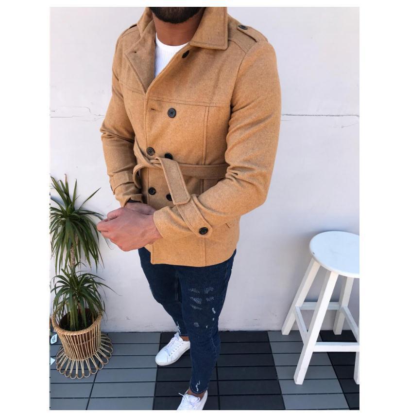 Herren Mantel mit doppelter Knopfreihe Aliams