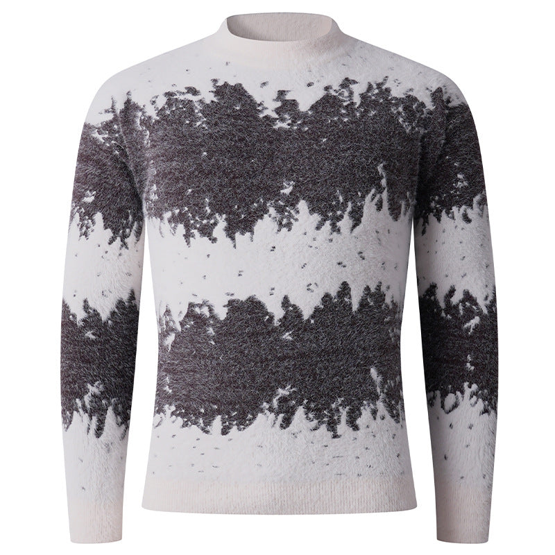 Herren trendiger Pullover mit strukturiertem Farbverlauf Aliams