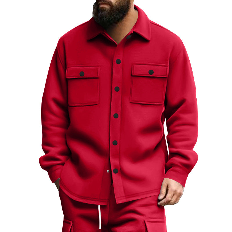 Herren strukturierte Arbeitsjacke mit praktischen Taschen Aliams