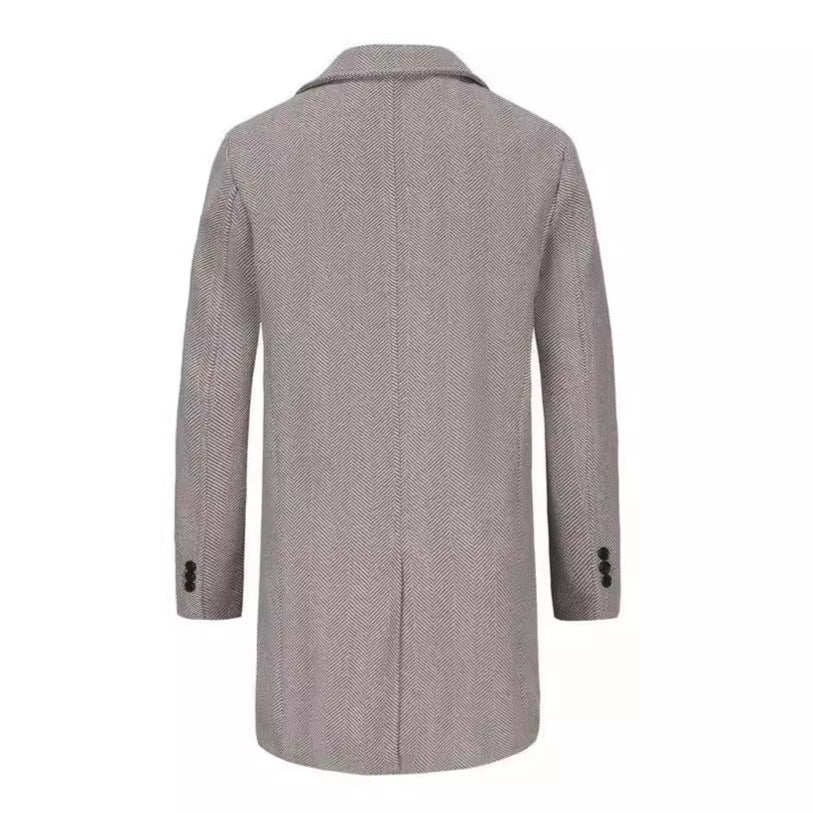 Herren zeitloser Dufflecoat mit elegantem Hahnentrittmuster Aliams