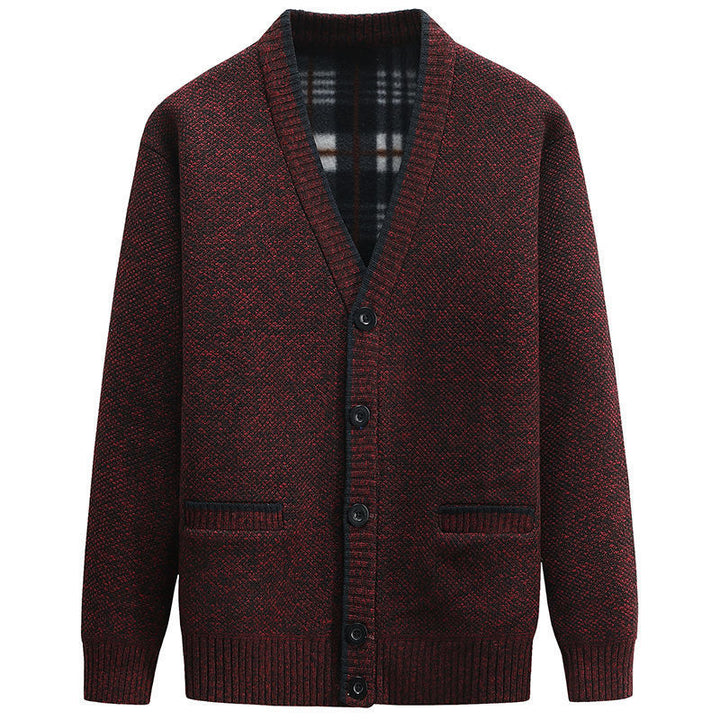 Herren Strickjacke mit V-Ausschnitt und hochwertigen Details Aliams