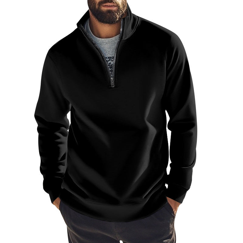 Herren sportlicher Pullover mit kurzem Reißverschluss und bequemer Passform Aliams