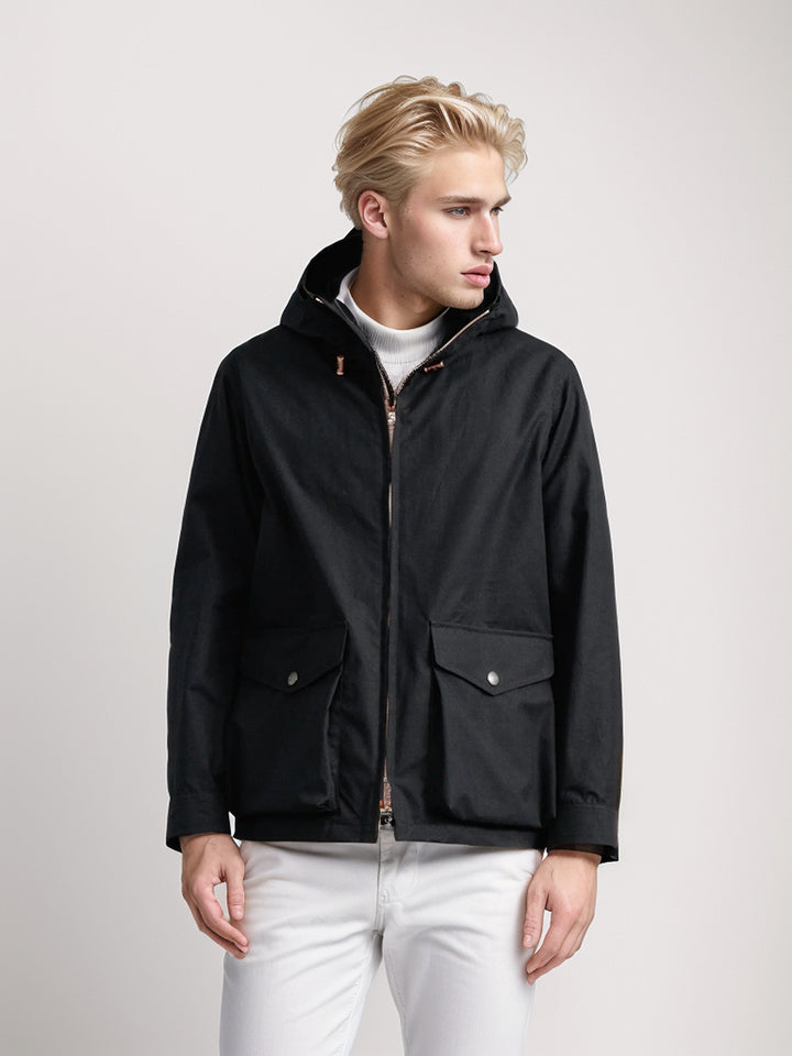 Herren Übergangsjacke mit praktischen Taschen und verstellbarem Kapuzenkragen Aliams