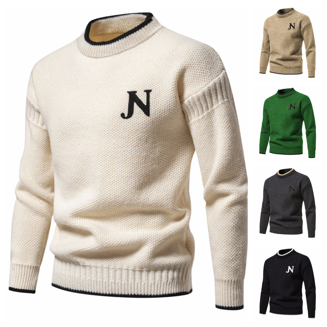 Herren Strukturierter Strickpullover mit Rundhalsausschnitt Aliams