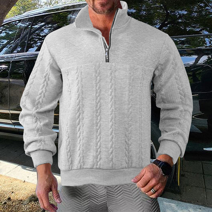 Herren Zip-Pullover mit strukturiertem Design Aliams