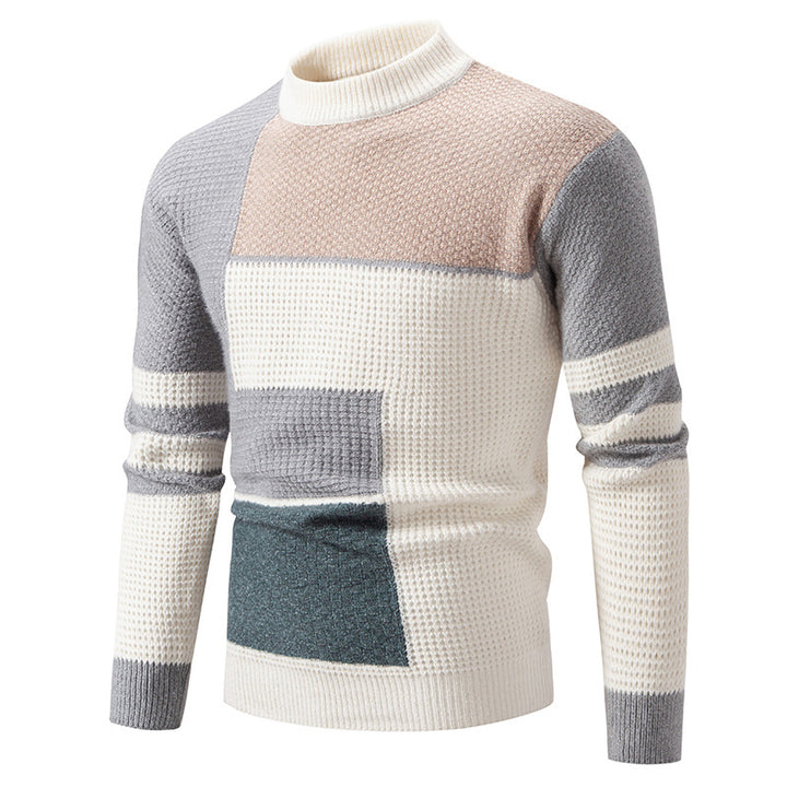 Herren Strukturierter Pullover mit modernem Farbblockdesign Aliams