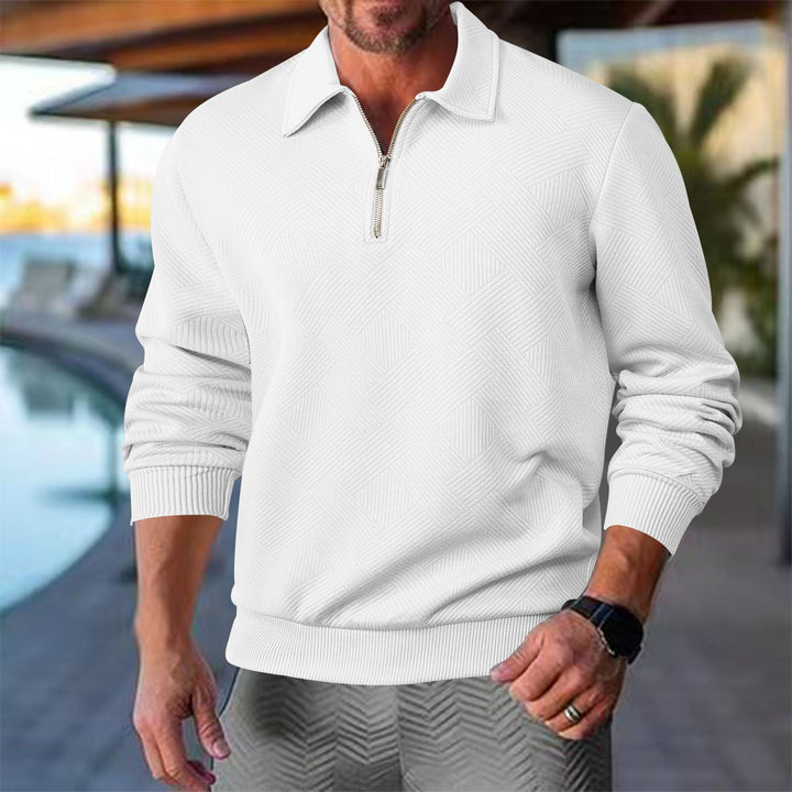 Herren sportlicher Pullover mit modernem Reißverschluss und strukturiertem Design Aliams