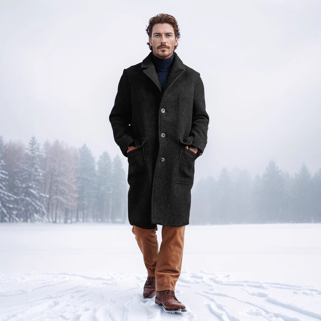 Herren Wollmantel mit klassischem Schnitt Aliams