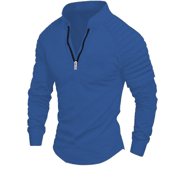Herren Sportlicher Langarm-Pullover mit Stehkragen Aliams