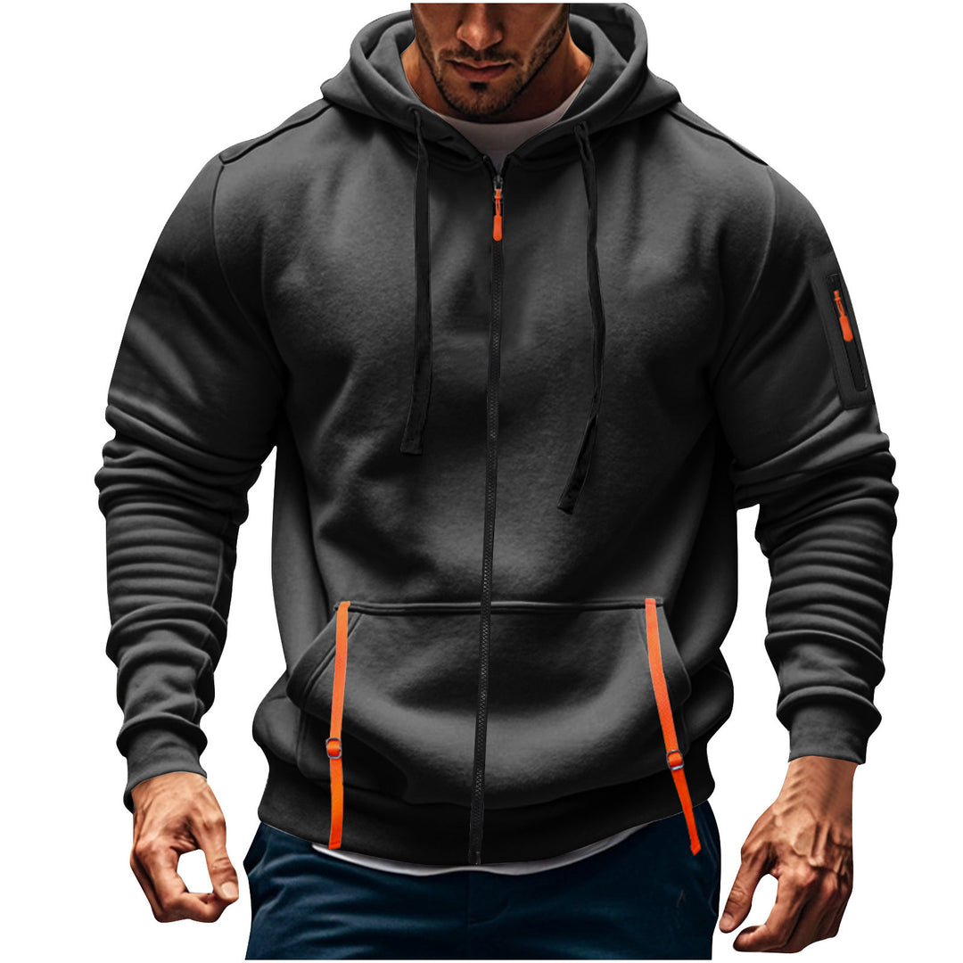 Herren sportlicher Kapuzenpulli mit praktischen Taschen Aliams