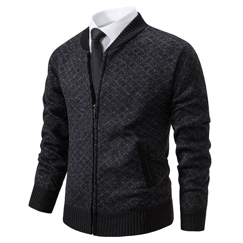 Herren Strickjacke mit modernem Zippverschluss und strukturiertem Design Aliams