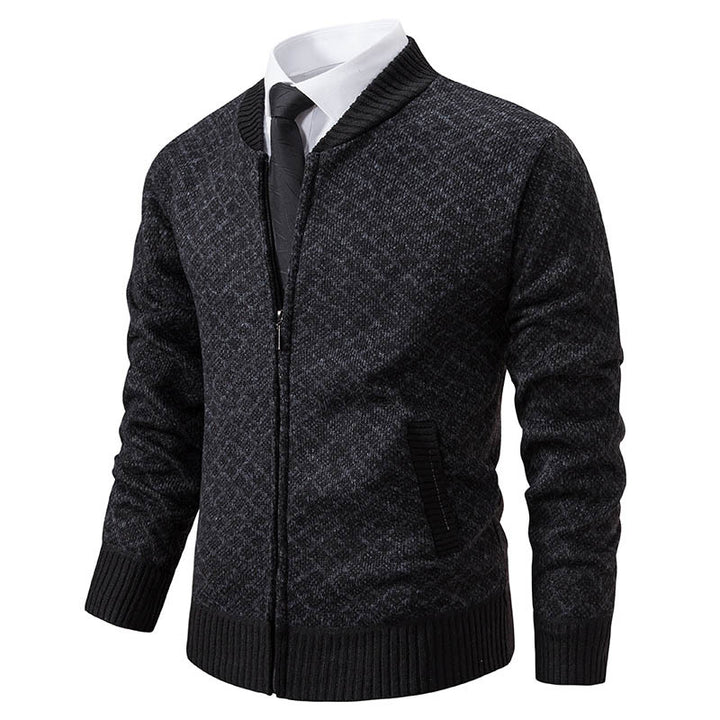Herren Strickjacke mit modernem Zippverschluss und strukturiertem Design Aliams