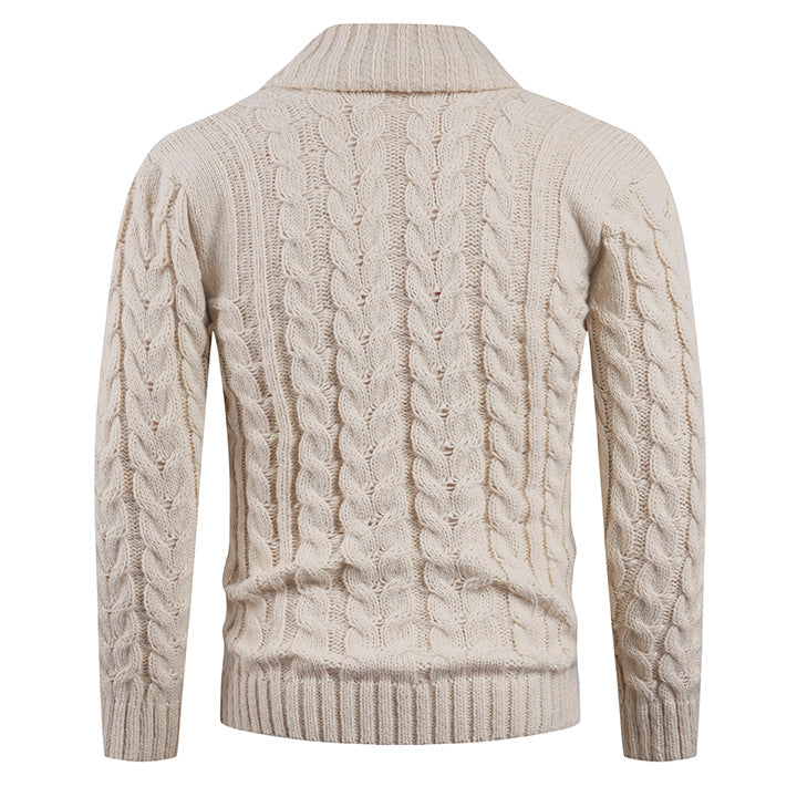 Herren Strickjacke mit Zopfmuster und schickem Schalkragen Aliams