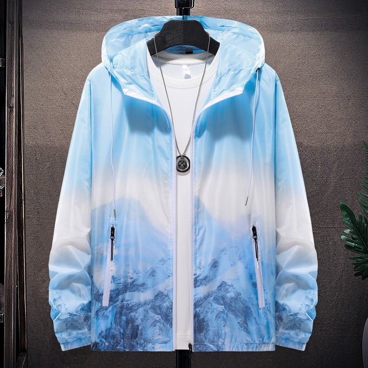 Herren Wind- und wasserfeste leichte Jacke mit einstellbarer Kapuze und reflektierenden Details Aliams