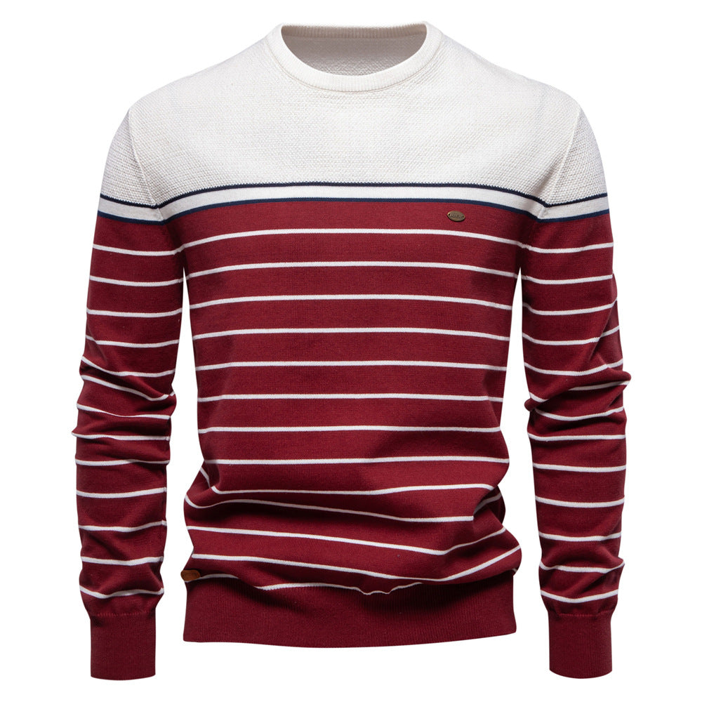 Herren Strickpullover mit maritimen Streifen Aliams