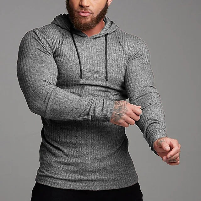 Herren stylischer Kapuzenpullover mit strukturiertem Stoff Aliams