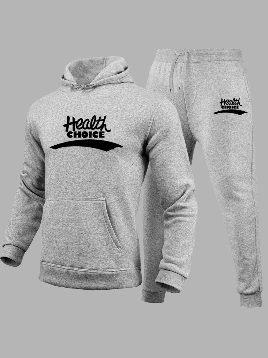 Herren Sweatshirt und Jogginghose Set mit healthorientierter Schriftart Aliams