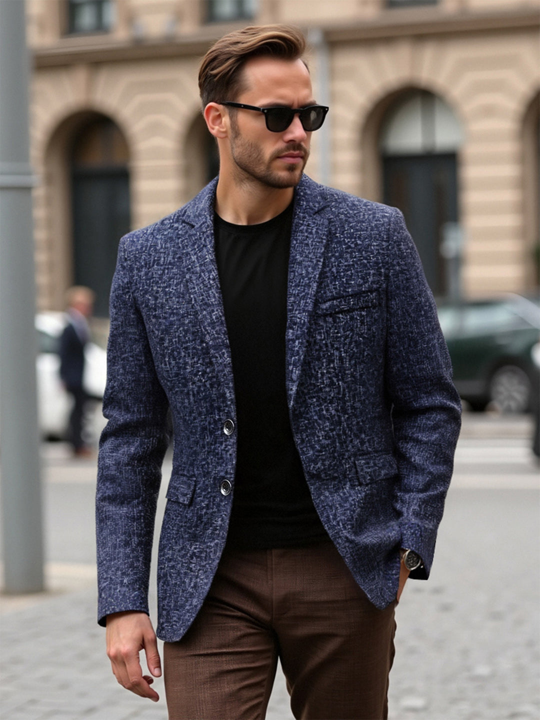 Herren strukturierter Casual Blazer Aliams