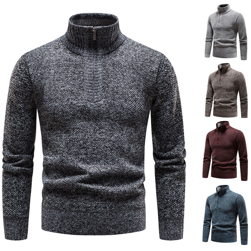 Herren Stylischer Strickpullover mit hohem Kragen und strukturiertem Design Aliams