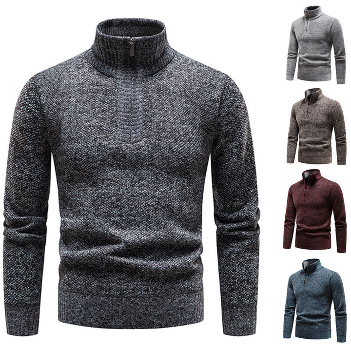 Herren Stylischer Strickpullover mit hohem Kragen und strukturiertem Design Aliams