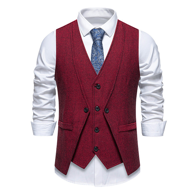 Herren elegante Weste mit feinem Strukturmuster Aliams
