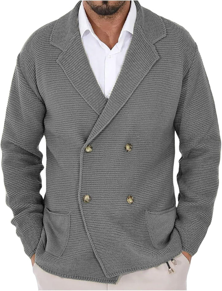 Herren Strickjacke mit modischem Schalkragen und dekorativen Knöpfen Aliams
