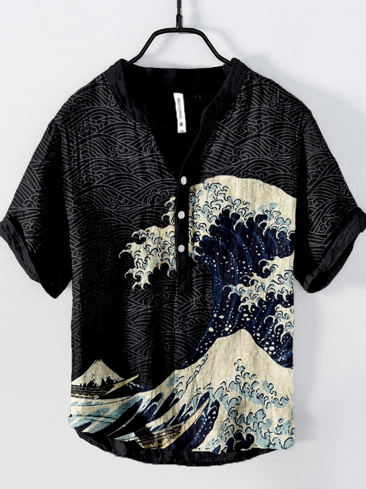 Aliams | Japanisches Hemd Aus Leinenmix