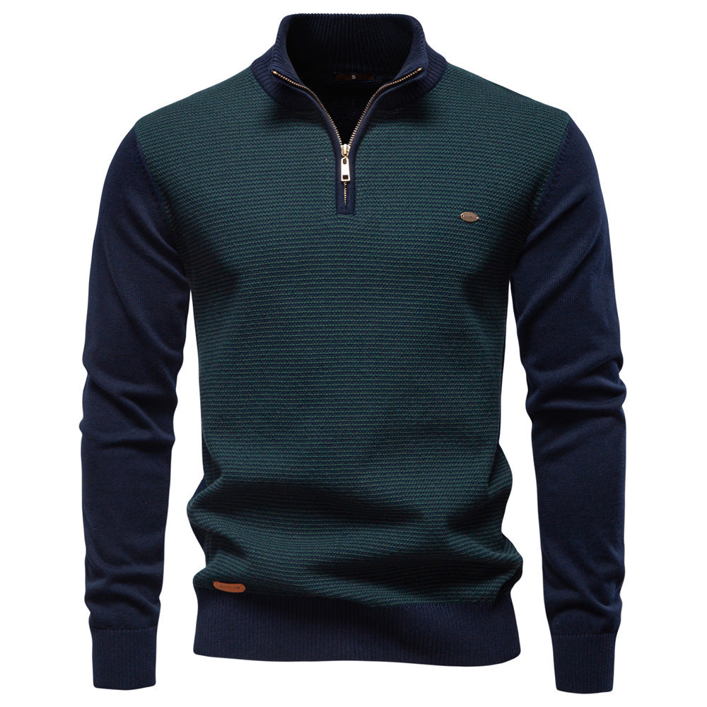 Herren Stehkragenpullover mit strukturiertem Muster Aliams