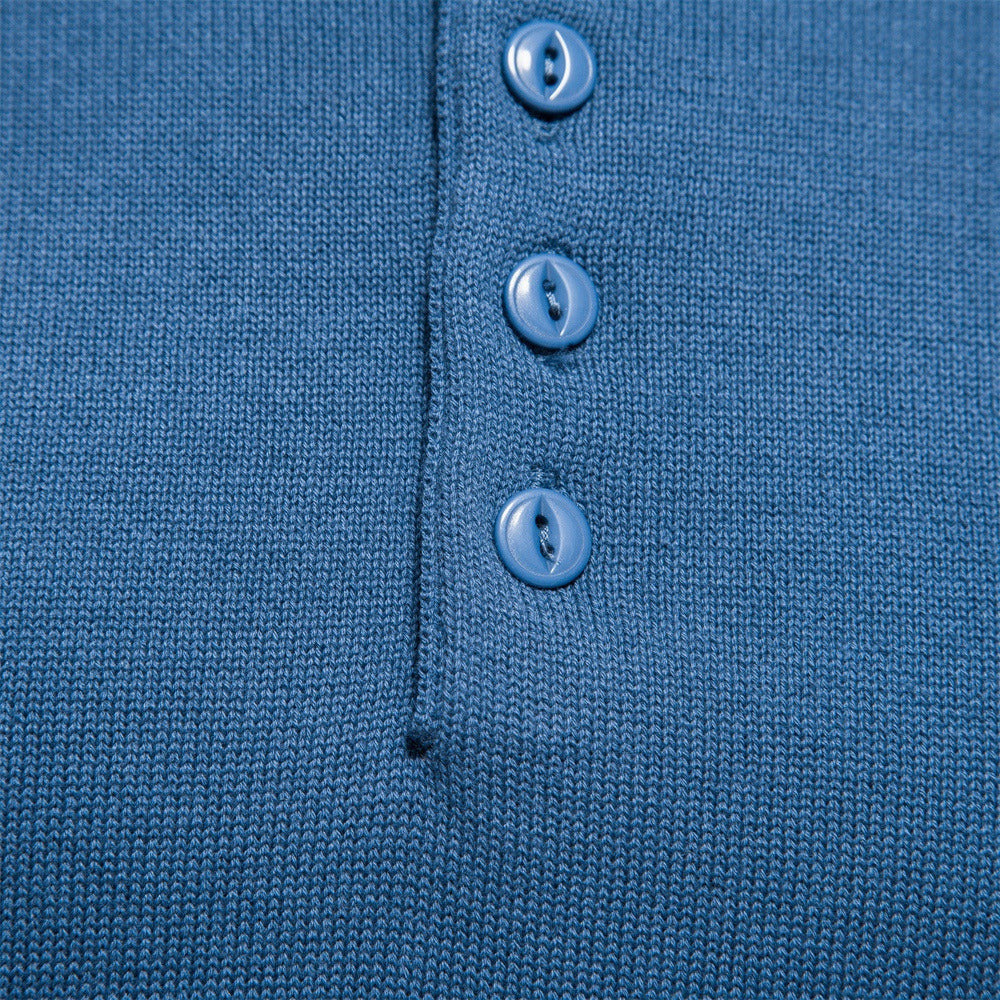 Herren Strickpullover mit modernem Henley-Ausschnitt und feiner Struktur Aliams