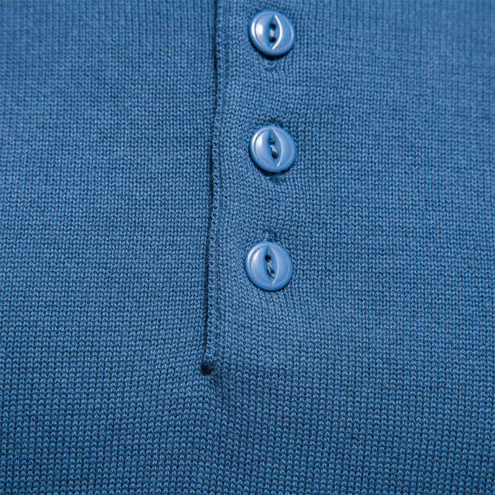 Herren Strickpullover mit modernem Henley-Ausschnitt und feiner Struktur Aliams