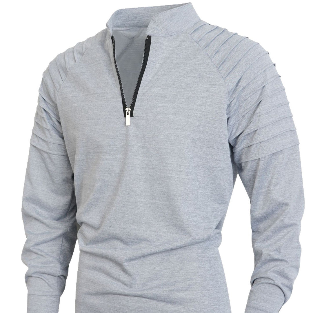 Herren Sportlicher Langarm-Pullover mit Stehkragen Aliams
