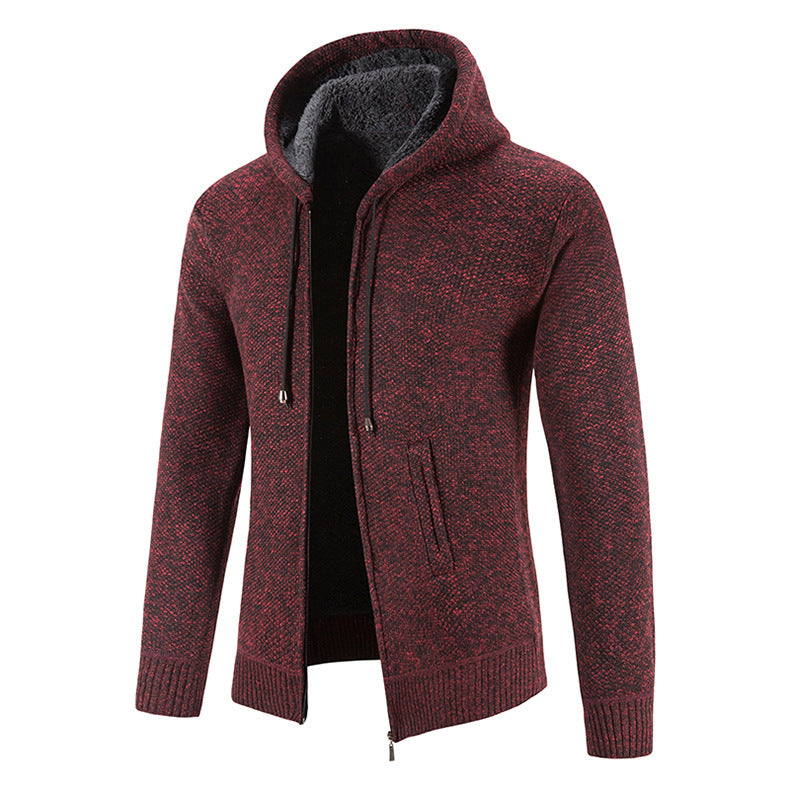 Herren Strickjacke mit moderner Kapuze und strukturiertem Design Aliams