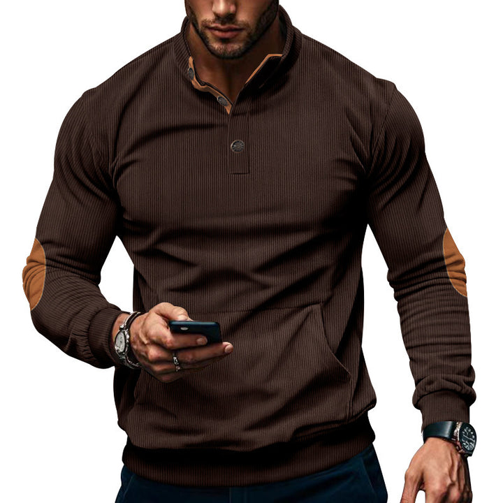 Herren Sportlicher Pullover mit praktischem Knopfverschluss und komfortablem Schnitt Aliams