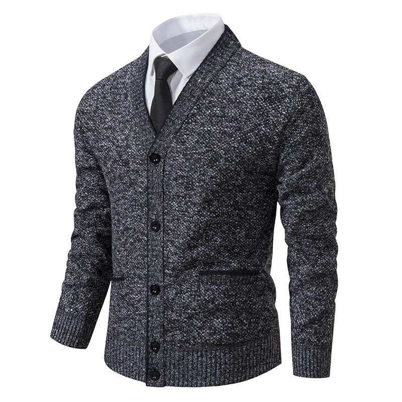 Herren Strickjacke mit V-Ausschnitt und eleganten Details Aliams