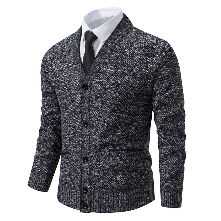 Herren Strickjacke mit V-Ausschnitt und eleganten Details Aliams