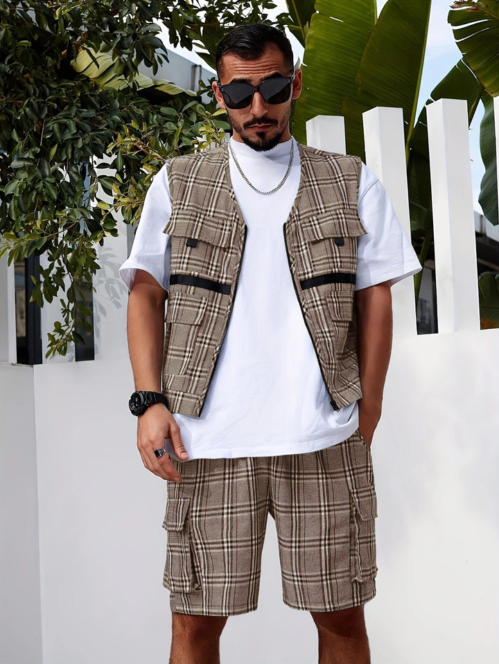 Herren stylischer Utility-Weste mit mehreren Taschen Aliams