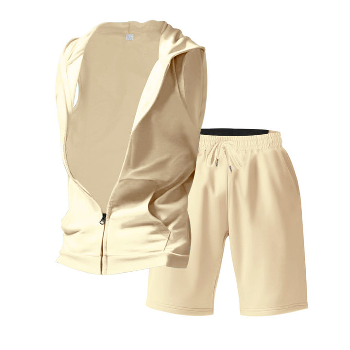 Herren Sportlicher Hoodie und Shorts Set Aliams