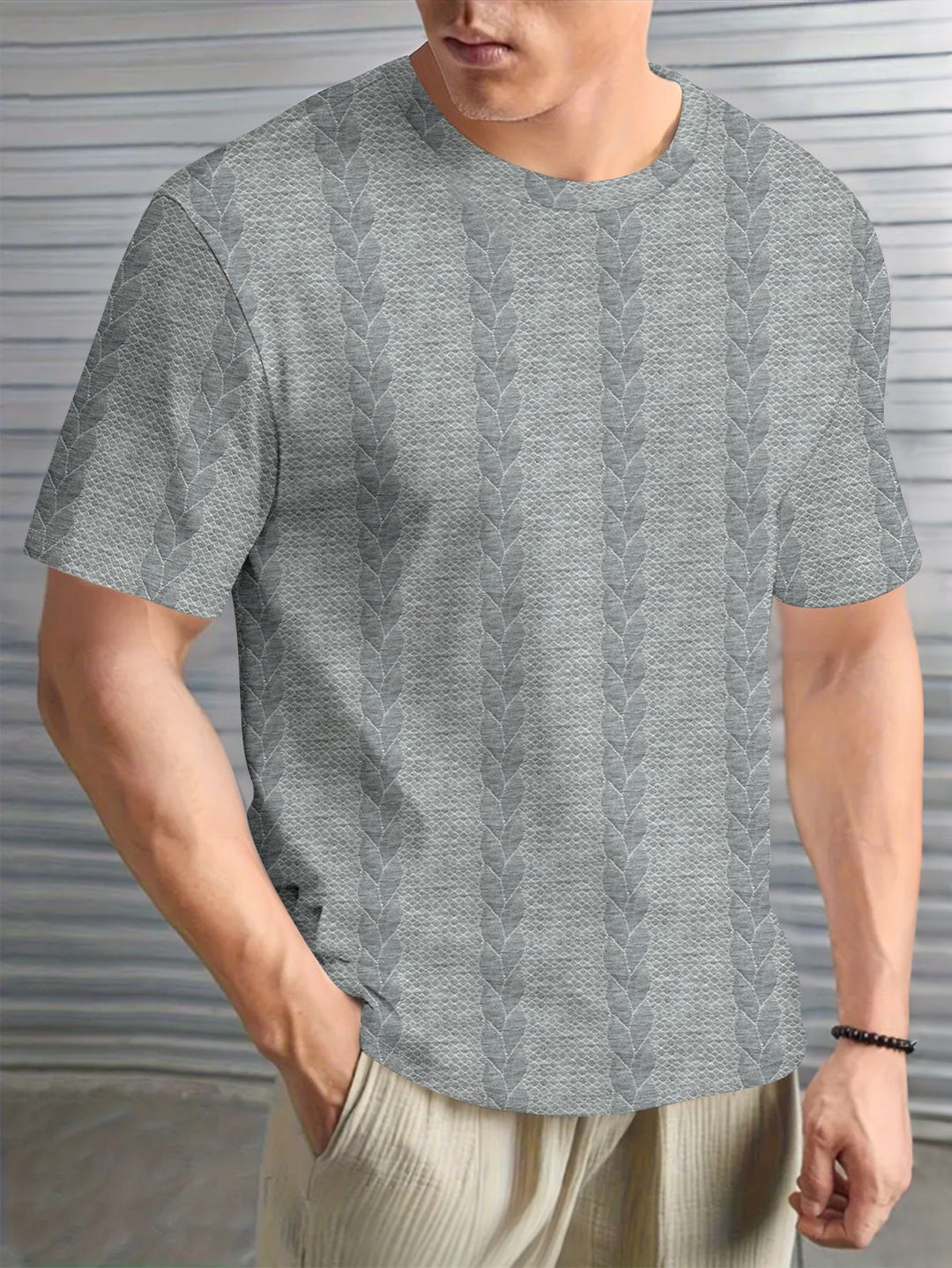 Herren Strukturiertes Kurzarmshirt Aliams